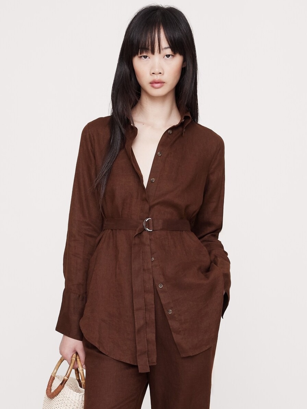 NWOT | Banana Republic Linen Belted Tunic Shirt